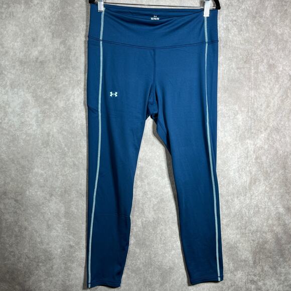 Under Armour 7/8 Leggings Womens‎ Size XL Blue Compression CW Training Stretch - Picture 1 of 12